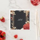 Tuin Diamond Rood Zwart en Goud Vrijgezellenfeest Servet (Insitu)