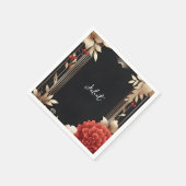 Tuin Diamond Rood Zwart en Goud Vrijgezellenfeest Servet (Hoek)