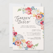 Tuin Disco Bloemen Feest Uitnodiging (Voorkant)