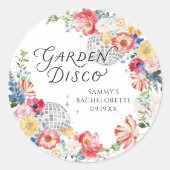 Tuin Disco Meidenavond Favor Stickers (Voorkant)