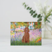 Tuin - Donkerrode Poodle #1 Briefkaart (Staand voorkant)