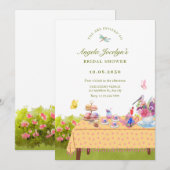 Tuin eettafel natuur vrijgezellenfeest kaart (Voorkant / Achterkant)