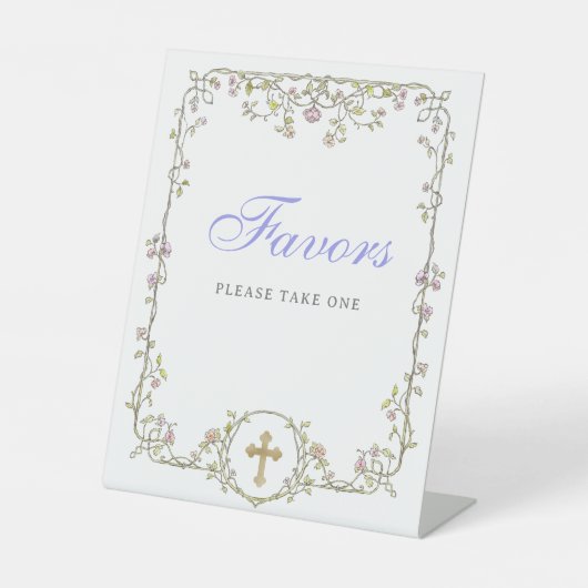  tuin | Elegante doopsgunsten Reclamebord Met Voetstuk (Voorkant)