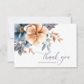 Tuin Elegante Dusty Blue Terracotta Wedding Bedankkaart (Voorkant)