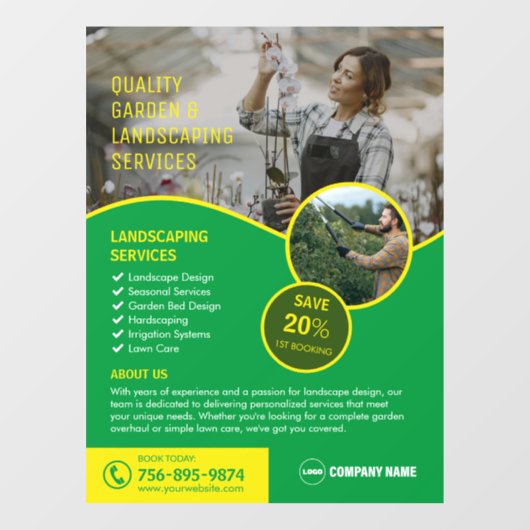 Tuin- en landschapsdiensten Ramensticker Raamsticker (Vel)