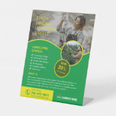 Tuin- en landschapsdiensten reclamebord met voetstuk (Voorkant)