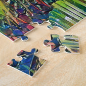 Tuin en Palmboom Tropische Kunstpuzzel Legpuzzel (Zijkant)