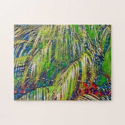 Tuin en Palmboom Tropische Kunstpuzzel Legpuzzel (Horizontaal)