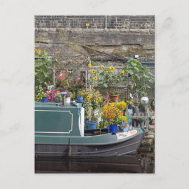 Tuin en smalle boot briefkaart