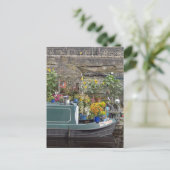 Tuin en smalle boot briefkaart (Staand voorkant)