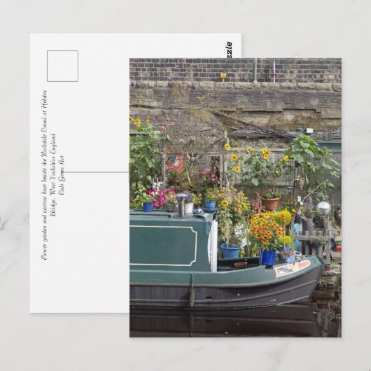 Tuin en smalle boot briefkaart (Voorkant / Achterkant)