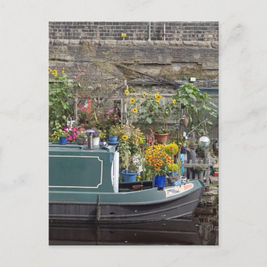 Tuin en smalle boot briefkaart (Voorkant)