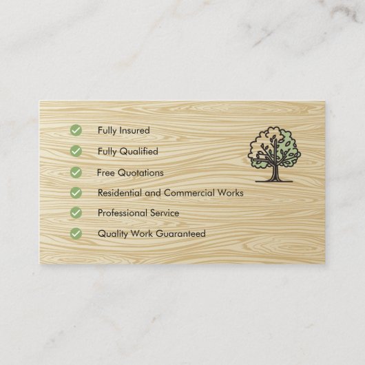 Tuin- en tuinarchitectuur visitekaartje (Achterkant)