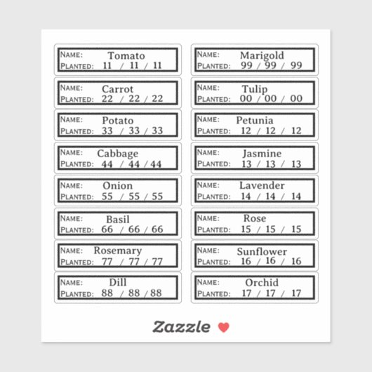 Tuin Etiketten Sticker (Vel)