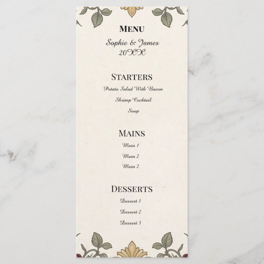 Tuin Eucalyptus Bruiloft Menu (Voorkant)
