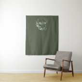 Tuin Eucalyptus Monogram Salie Trouwen Wandkleed (In situ)