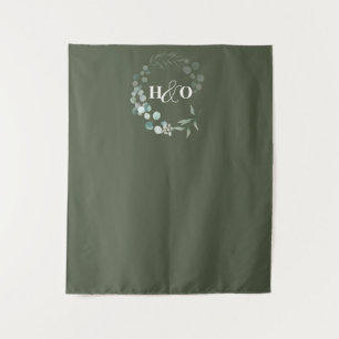 Tuin Eucalyptus Monogram Salie Trouwen Wandkleed