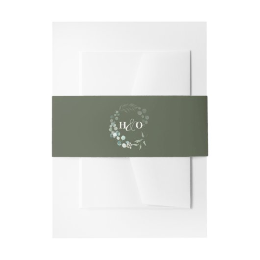Tuin Eucalyptus Script Landelijk Uitnodigingen Wikkel (Voorkant Voorbeeld)