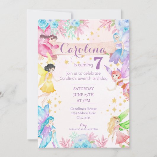 Tuin feeën verjaardag kaart (Voorkant)