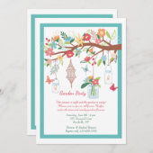 Tuin Feest Bloemen Uitnodiging (Voorkant / Achterkant)