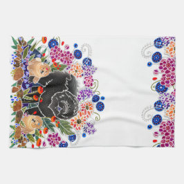 TUIN FEEST chow keukenhanddoek witte achtergrond