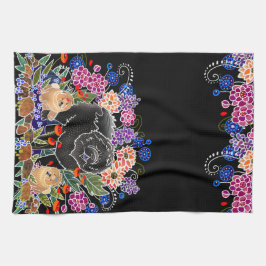 TUIN FEEST chow keukenhanddoek zwarte achtergrond