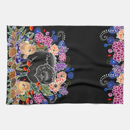 TUIN FEEST chow keukenhanddoek zwarte achtergrond (Horizontaal)