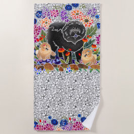 TUIN FEEST chow strand handdoek witte achtergrond