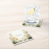 Tuin Feest Geel en Olijf Wildflower Kartonnen Onderzetters (Insitu)