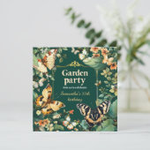 Tuin feest verjaardag uitnodiging (Staand voorkant)