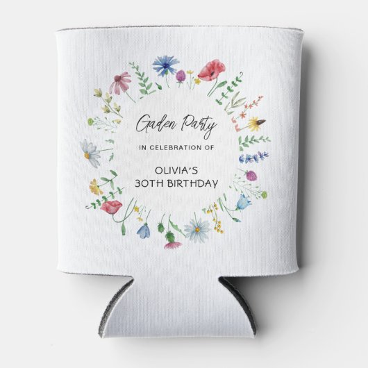 Tuin Feest Wildbloemen Verjaardag Blikjeskoeler (Voorkant)
