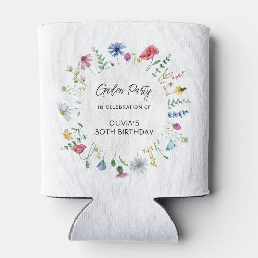 Tuin Feest Wildbloemen Verjaardag Blikjeskoeler (Achterkant)