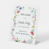 Tuin Feest Wildflower Verjaardag Reclamebord Met Voetstuk (Voorkant)