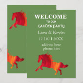 Tuin Feestuitnodiging met Paard Kaart (Voorkant / Achterkant)
