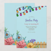 Tuin Feestverlichting Uitnodiging (Voorkant / Achterkant)