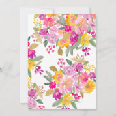 Tuin felle bloemenwaterverf baby shower kaart (Achterkant)