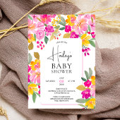 Tuin felle bloemenwaterverf baby shower kaart
