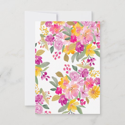 Tuin felle bloemenwaterverf vrijgezellenfeest bedankkaart (Achterkant)