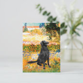 Tuin - Flat Coated Retriever Briefkaart (Staand voorkant)