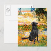 Tuin - Flat Coated Retriever Briefkaart (Voorkant / Achterkant)