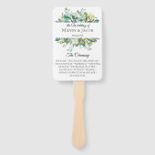 Tuin Foliage Boeket Trouwprogramma Fans Handwaaier (Voorkant)