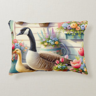 Tuin Ganzen Lente Illustratie Cottage Accent Kussen
