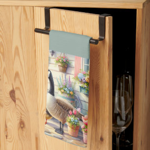 Tuin Ganzen Lente Illustratie Cottage Theedoek