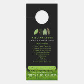 Tuin Gazon Care Landscaping verlaat Business Logo Deurhanger (Voorkant)