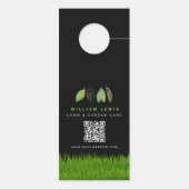 Tuin Gazon Care Landscaping verlaat Business Logo Deurhanger (Achterkant)