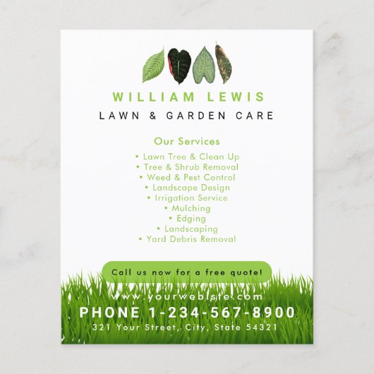 Tuin Gazon Care Landscaping verlaat Business Logo Flyer (Voorkant)