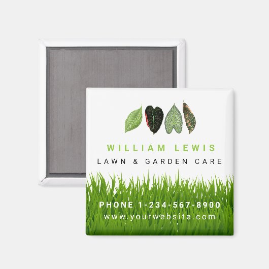 Tuin Gazon Care Landscaping verlaat Business Logo Magneet (Voorkant / Achterkant)
