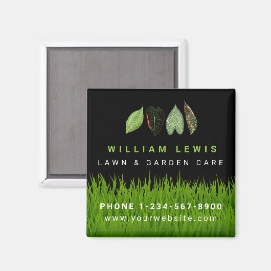 Tuin Gazon Care Landscaping verlaat Business Logo Magneet (Voorkant / Achterkant)