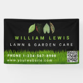 Tuin Gazon Care Landscaping verlaat Business Logo Spandoek (Horizontaal)