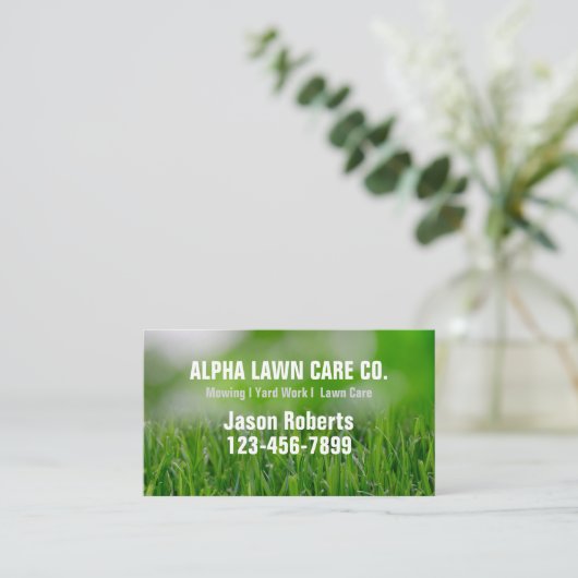 Tuin gazon zorg landschap landschapsarchitectuur g visitekaartje (Staand voorkant)